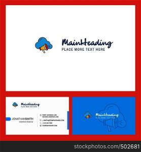 Cloud music Logo design with Tagline & Front and Back Busienss Card Template. Vector Creative Design