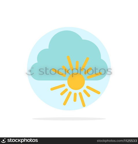 Cloud, Nature, Spring, Sun Abstract Circle Background Flat color Icon