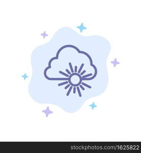 Cloud, Nature, Spring, Sun Blue Icon on Abstract Cloud Background