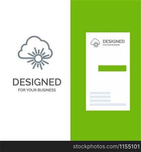 Cloud, Nature, Spring, Sun Grey Logo Design and Business Card Template