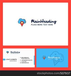 Cloud navigation Logo design with Tagline & Front and Back Busienss Card Template. Vector Creative Design