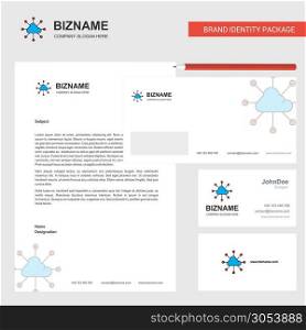 Cloud network Business Letterhead, Envelope and visiting Card Design vector template