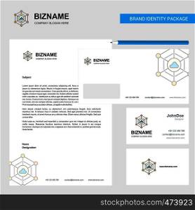 Cloud network Business Letterhead, Envelope and visiting Card Design vector template