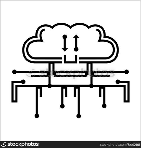 Cloud Network, Cloud Computing Concept Vector Art Illustration