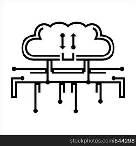 Cloud Network, Cloud Computing Concept Vector Art Illustration