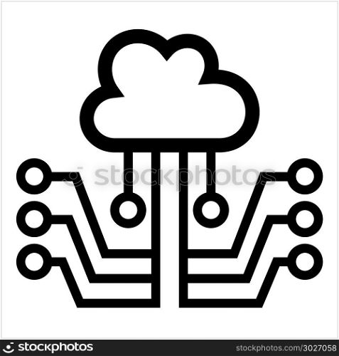 Cloud Network, Cloud Computing Concept, Vector Art Illustration. Cloud Network, Cloud Computing Concept