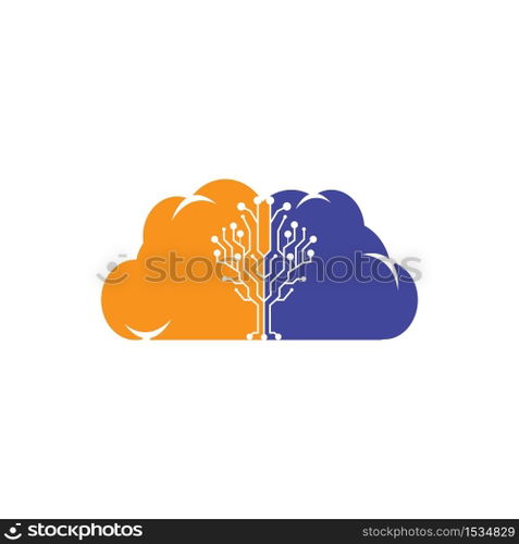 Cloud network connection creative vector logo design.