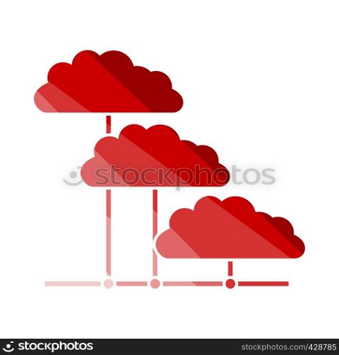 Cloud Network Icon. Flat Color Ladder Design. Vector Illustration.