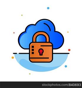 Cloud, Network, Lock, Locked Abstract Flat Color Icon Template