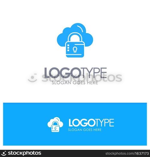 Cloud, Network, Lock, Locked Blue Logo vector