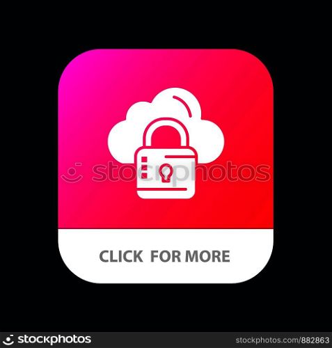 Cloud, Network, Lock, Locked Mobile App Icon Design