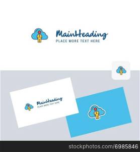 Cloud network vector logotype with business card template. Elegant corporate identity. - Vector