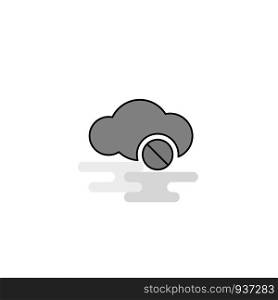 Cloud not working Web Icon. Flat Line Filled Gray Icon Vector