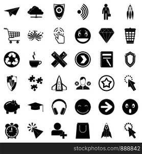 Cloud of interface icons set. Simple style of 36 cloud of interface vector icons for web isolated on white background. Cloud of interface icons set, simple style