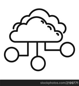 Cloud online marketing icon outline vector. Media internet. Email service. Cloud online marketing icon outline vector. Media internet