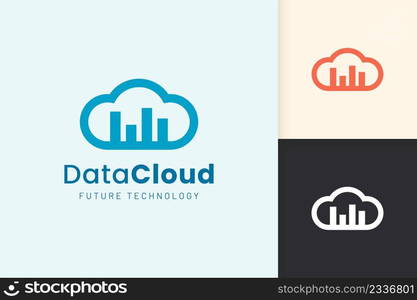 Cloud or Data Logo in modern style with blue color