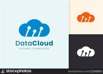 Cloud or Data Logo in modern style with blue color