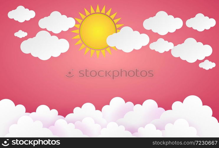 Cloud Paper Style art vector illustration