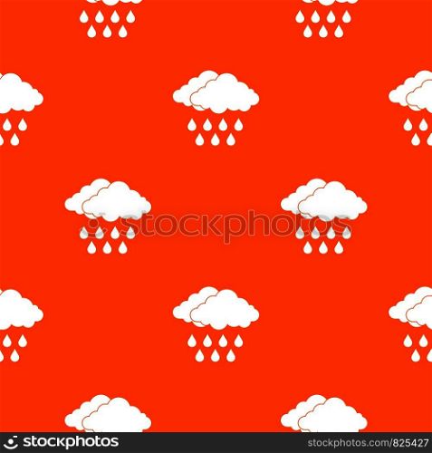 Cloud pattern repeat seamless in orange color for any design. Vector geometric illustration. Cloud pattern seamless