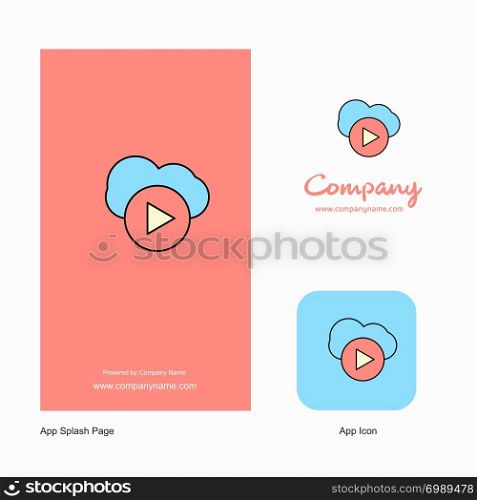 Cloud play Company Logo App Icon and Splash Page Design. Creative Business App Design Elements