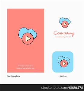 Cloud play Company Logo App Icon and Splash Page Design. Creative Business App Design Elements