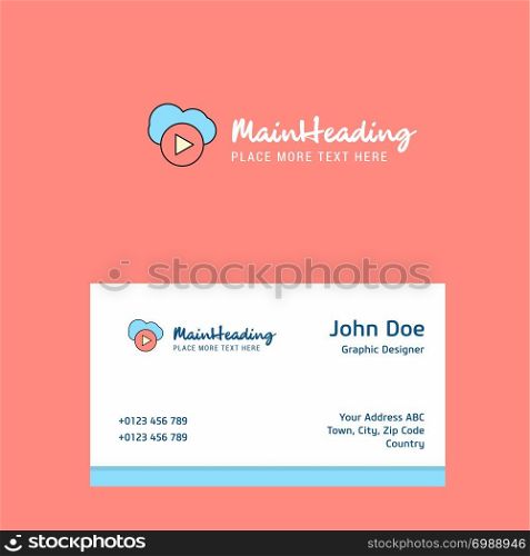 Cloud play logo Design with business card template. Elegant corporate identity. - Vector