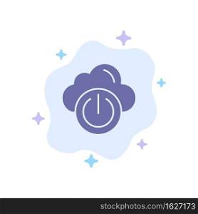 Cloud, Power, Network, Off Blue Icon on Abstract Cloud Background