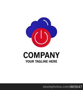 Cloud, Power, Network, Off Business Logo Template. Flat Color