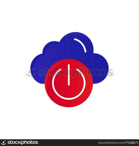 Cloud, Power, Network, Off Flat Color Icon. Vector icon banner Template