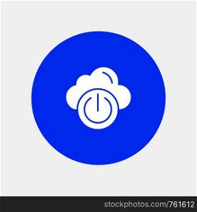 Cloud, Power, Network, Off white glyph icon
