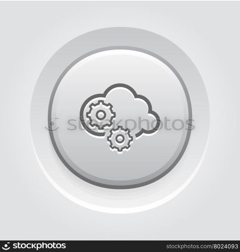 Cloud Processing Icon. Cloud Processing Icon. Business Concept. Grey Button Design
