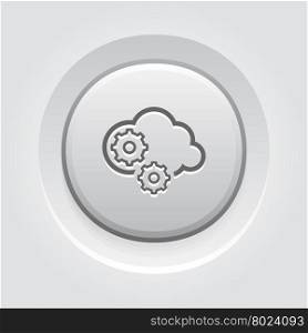 Cloud Processing Icon. Cloud Processing Icon. Business Concept. Grey Button Design