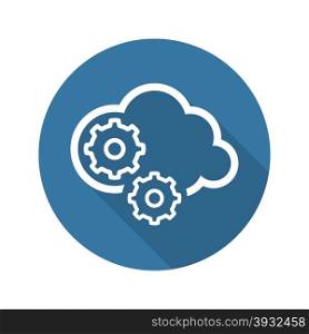 Cloud Processing Icon. Flat Design. Isolated Illustration.. Cloud Processing Icon. Flat Design.