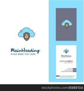 Cloud protected Creative Logo and business card. vertical Design Vector