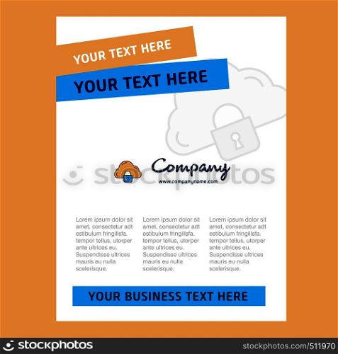 Cloud protected Title Page Design for Company profile ,annual report, presentations, leaflet, Brochure Vector Background