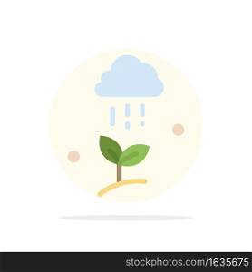 Cloud Rain, Cloud, Nature, Spring, Rain Abstract Circle Background Flat color Icon