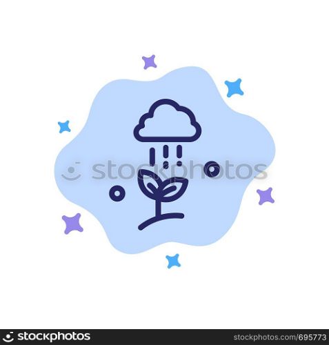 Cloud Rain, Cloud, Nature, Spring, Rain Blue Icon on Abstract Cloud Background