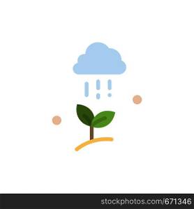 Cloud Rain, Cloud, Nature, Spring, Rain Flat Color Icon. Vector icon banner Template