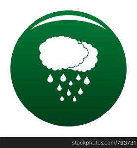 Cloud rain icon. Simple illustration of cloud rain vector icon for any design green. Cloud rain icon vector green