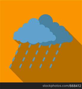 Cloud rain storm icon. Flat illustration of cloud rain storm vector icon for web. Cloud rain storm icon, flat style