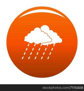 Cloud rain storm icon. Simple illustration of cloud rain storm vector icon for any design orange. Cloud rain storm icon vector orange
