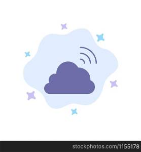 Cloud, Rainbow, Sky, Spring, Weather Blue Icon on Abstract Cloud Background
