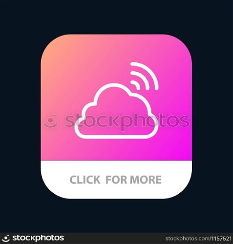 Cloud, Rainbow, Sky, Spring, Weather Mobile App Button. Android and IOS Line Version