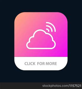 Cloud, Rainbow, Sky, Spring, Weather Mobile App Button. Android and IOS Line Version
