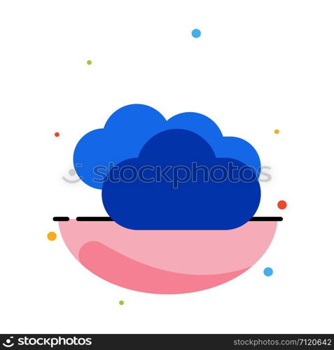 Cloud Raining, Forecast, Raining, Rainy Weather Abstract Flat Color Icon Template