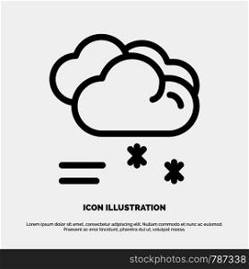 Cloud Raining, Forecast, Raining, Rainy Weather Line Icon Vector