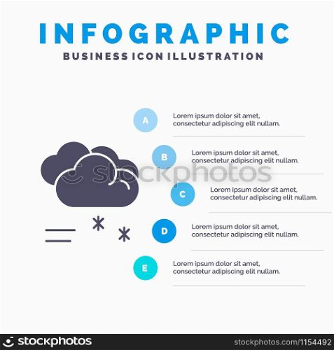 Cloud Raining, Forecast, Raining, Rainy Weather Solid Icon Infographics 5 Steps Presentation Background