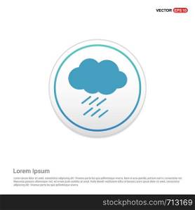 Cloud Raining Icon - white circle button
