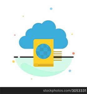 Cloud, Reading, Folder, Upload Abstract Flat Color Icon Template