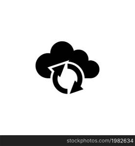 Cloud Reload Sync Refresh. Flat Vector Icon illustration. Simple black symbol on white background. Cloud Reload Sync Refresh sign design template for web and mobile UI element. Cloud Reload Sync Refresh Flat Vector Icon